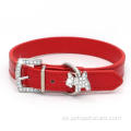 Diseñadores bling de alta calidad Drinestone PU Dog Collar